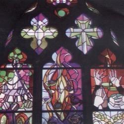 Vitrail de J. P. Bretegnier ,Temple d'Héricourt (Haut de Saône)