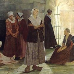 Prisonnières huguenotes à la Tour de Constance, tableau de Jeanne Lombard