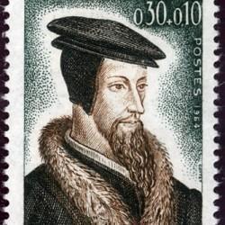 Timbre représentant Jean Calvin