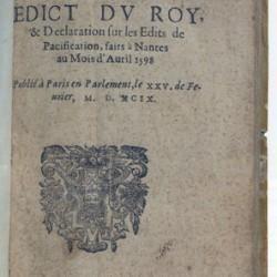 Édit de Nantes, publication de 1599