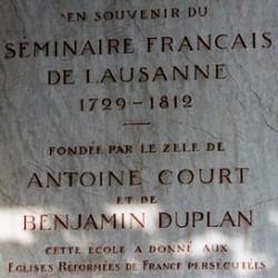 Plaque commémorative du séminaire de Lausanne (1769-1812)