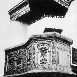 Chaire du XVIIe siècle, temple de Cluj (Transylvanie)